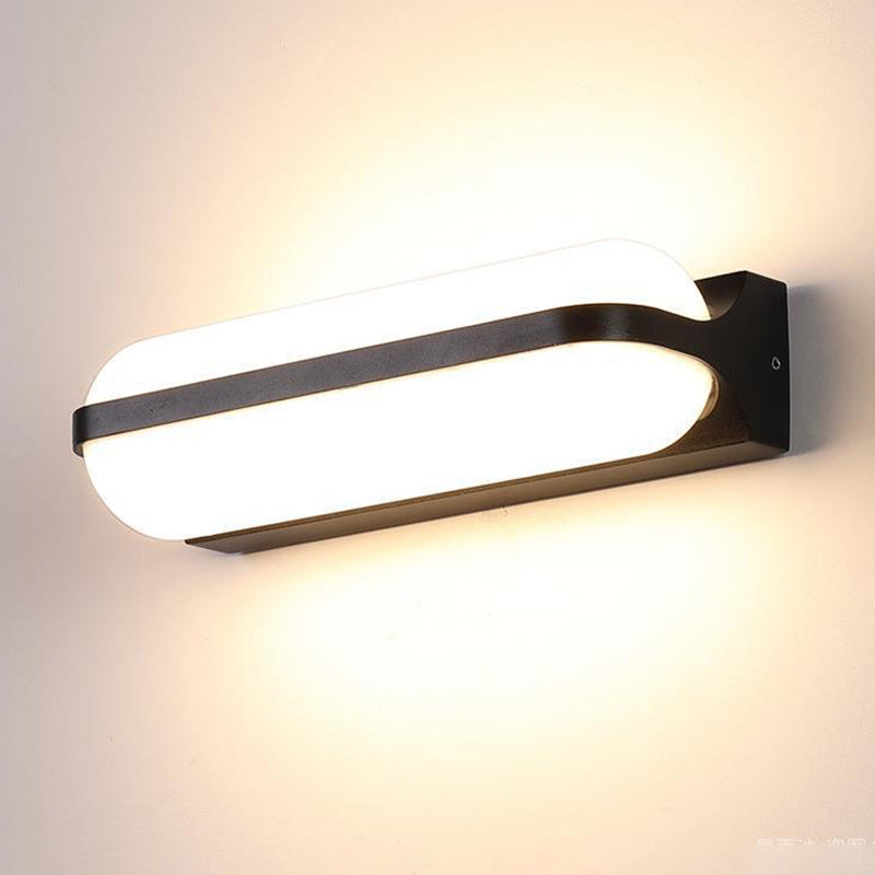 Simple Wall Sconce Waterproof Outdoor Sconce Light Fixture in Black