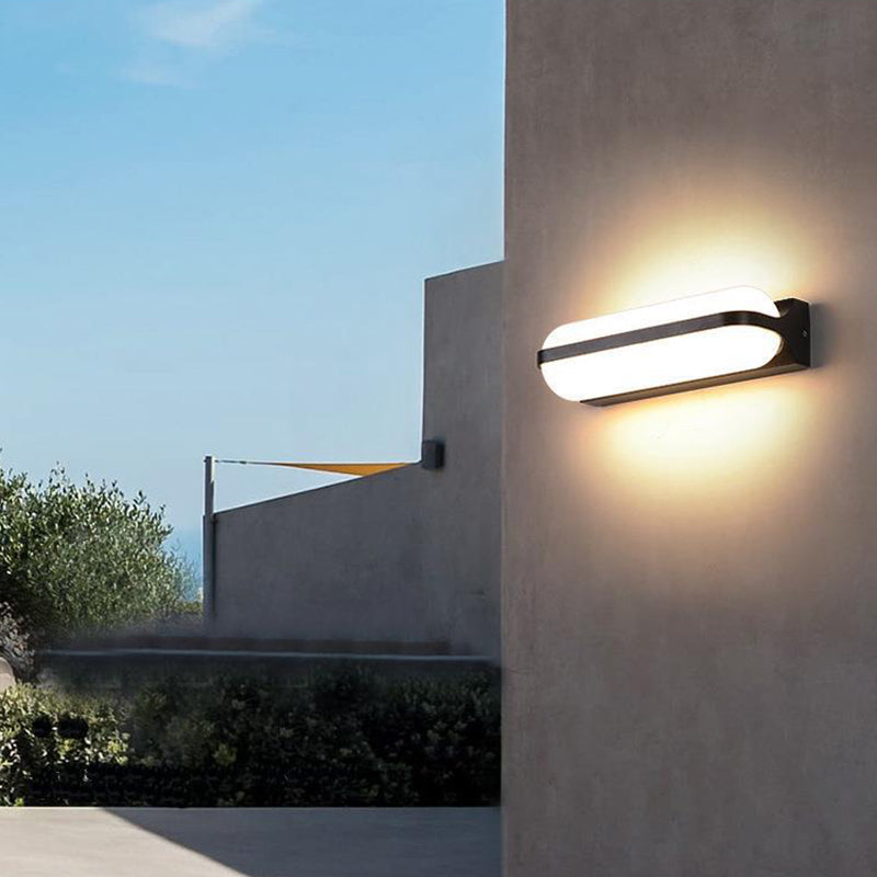 Simple Wall Sconce Waterproof Outdoor Sconce Light Fixture in Black