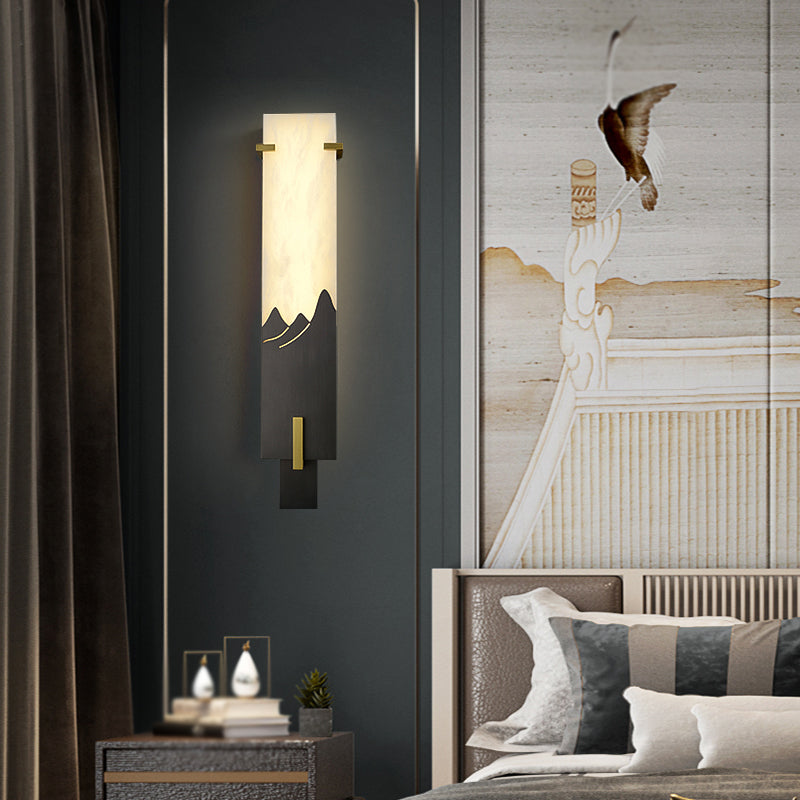 Modern Style Wall Lamp LED Wall Mount Lamp with Stone Shade for Bedroom