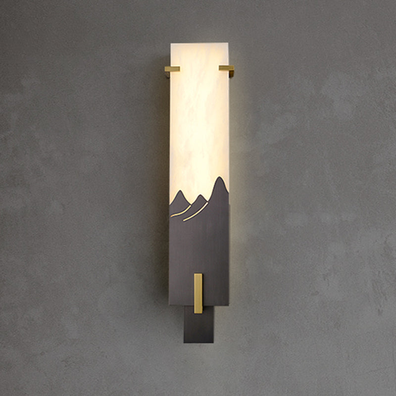 Modern Style Wall Lamp LED Wall Mount Lamp with Stone Shade for Bedroom