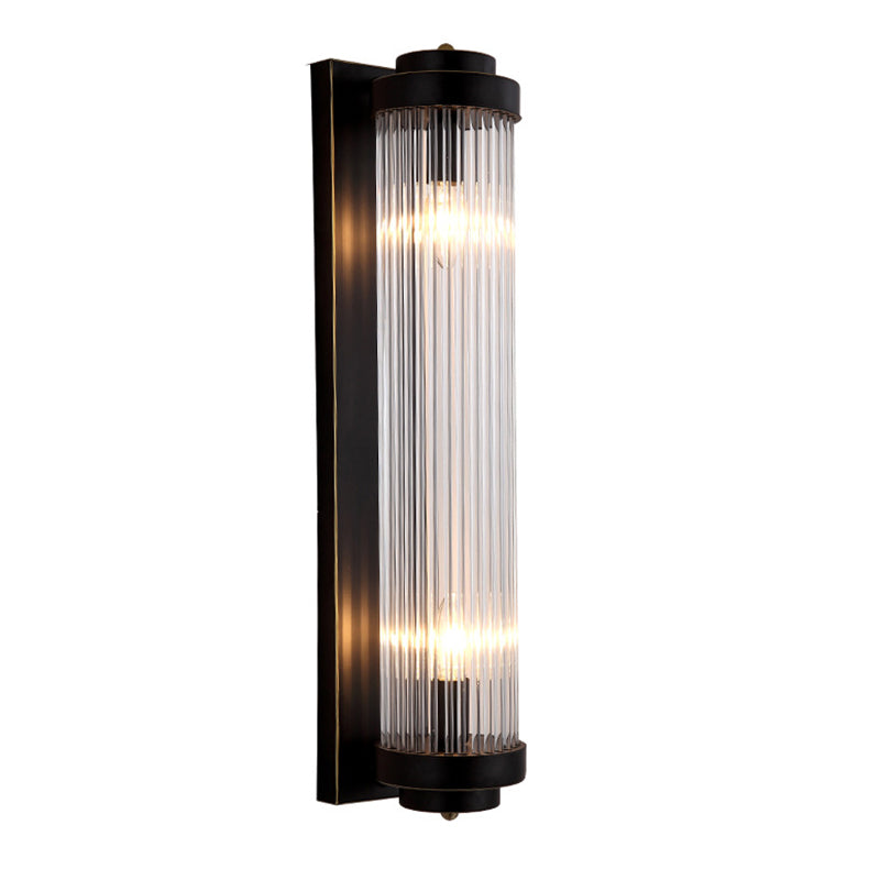 Crystal Cylinder Shape Wall Lighting Modern Style 2 Lights Wall Light Sconce