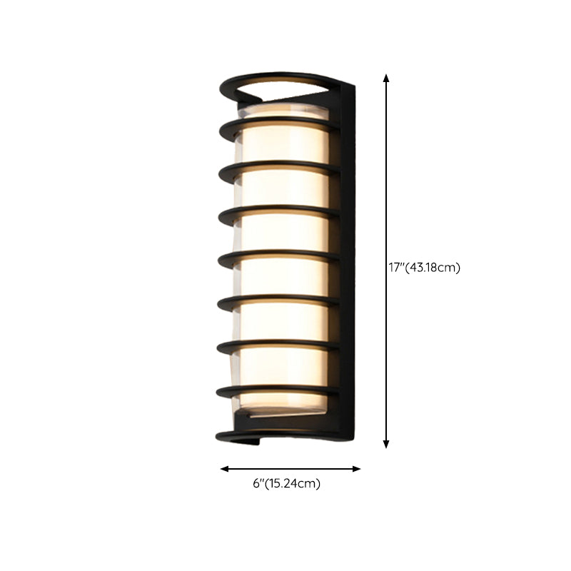 Simple Black Wall Sconce Fixture Half-Cylinder Outdoor Sconce Light