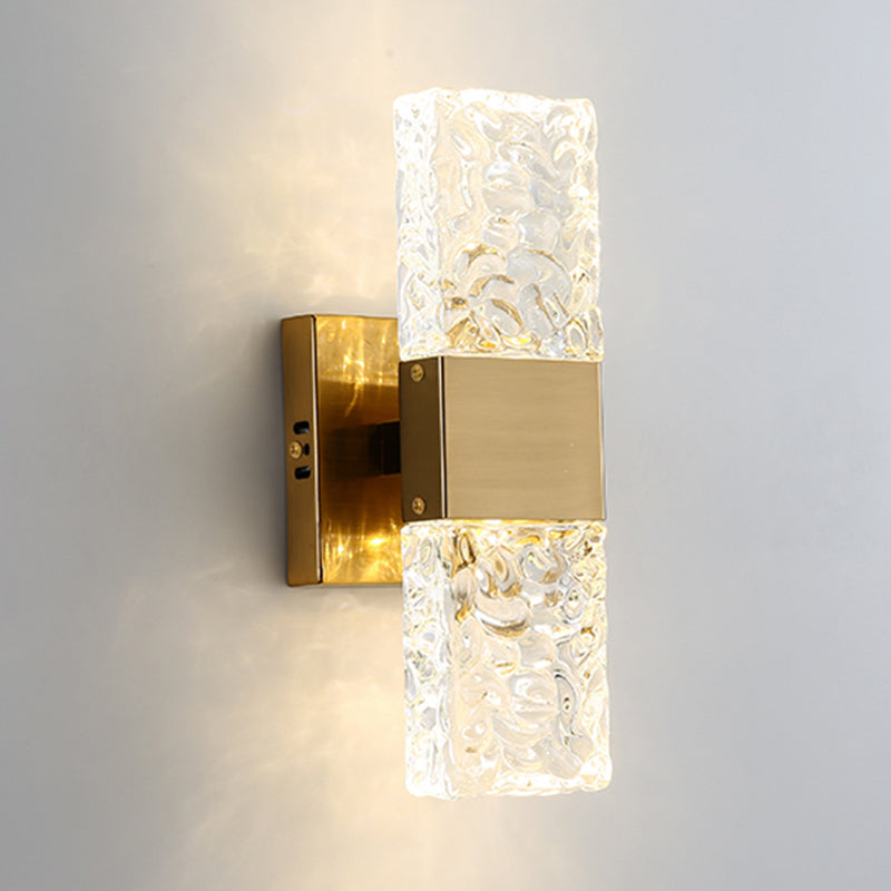 Crystal Shade Wall Light Sconce Modern Rectangle Shade Wall Lighting for Bedroom