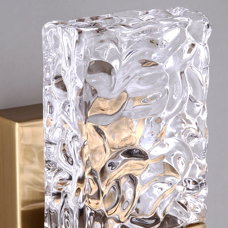 Crystal Shade Wall Light Sconce Modern Rectangle Shade Wall Lighting for Bedroom