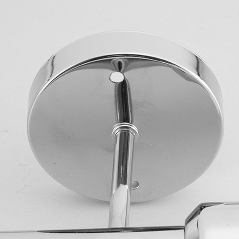 White Modern Metal Wall Sconce Geometric Shape Wall Light with Glass Shade for Living Room