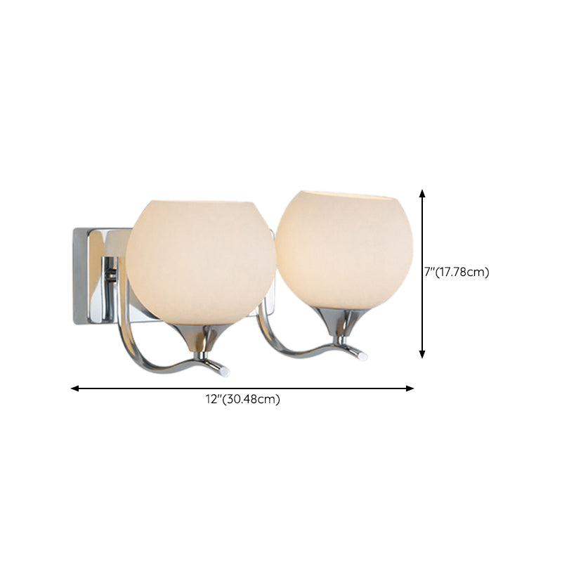 White Modern Metal Wall Sconce Geometric Shape Wall Light with Glass Shade for Living Room