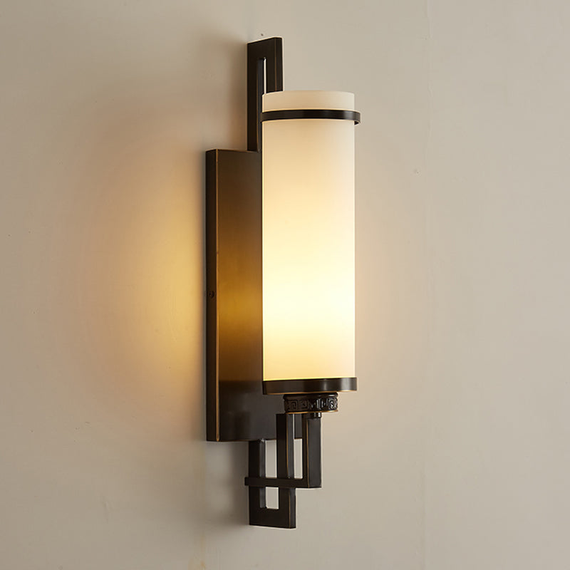 Contemporary Vanity Lights Milky Glass Vanity Wall Light Fixture for Bathroom