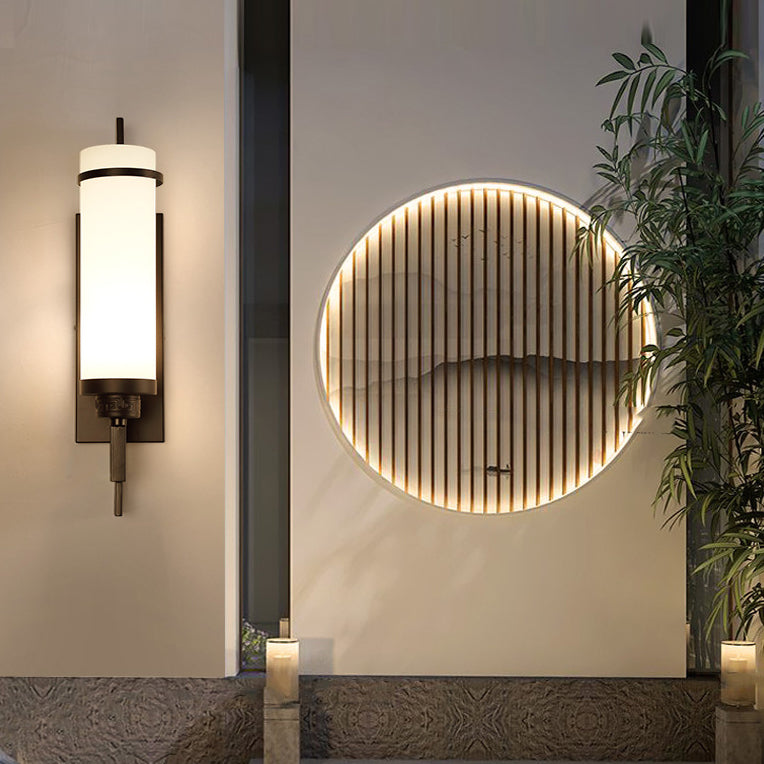 Contemporary Vanity Lights Milky Glass Vanity Wall Light Fixture for Bathroom