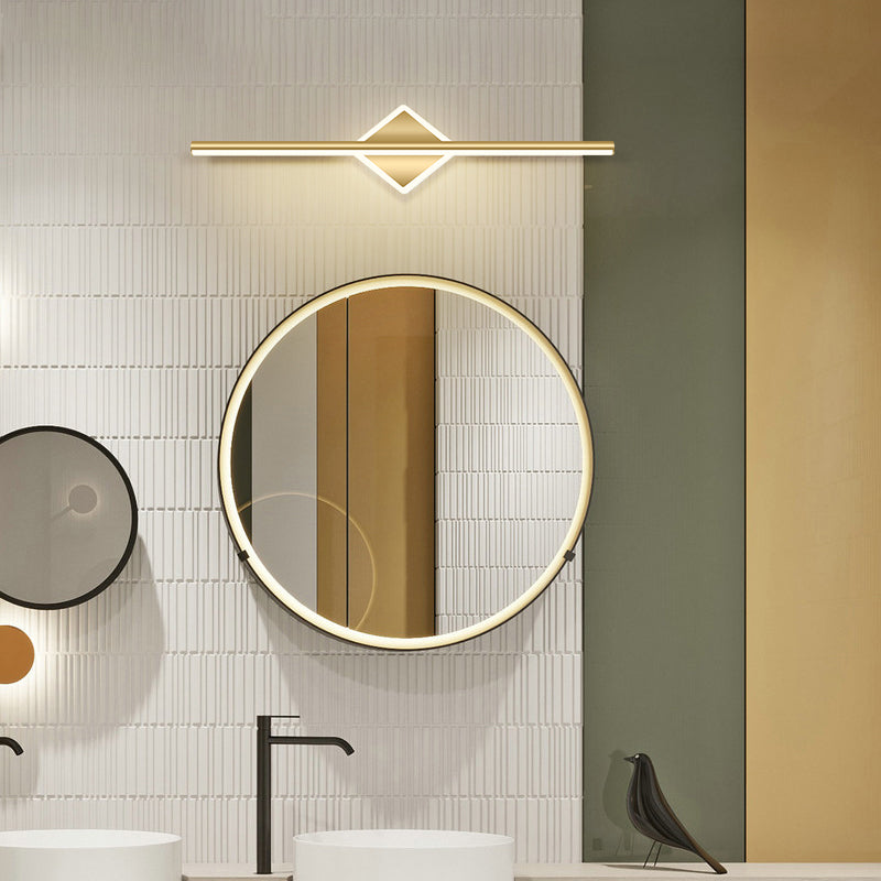 Minimalism Vanity Light Fixtures Straight Bathroom Mirror Lamp in Gold
