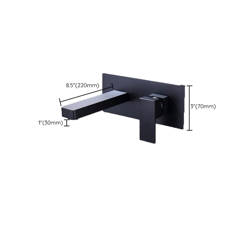 Modern Wall Mounted Bathroom Faucet Lever Handle Low Arc 2 Hole Faucets
