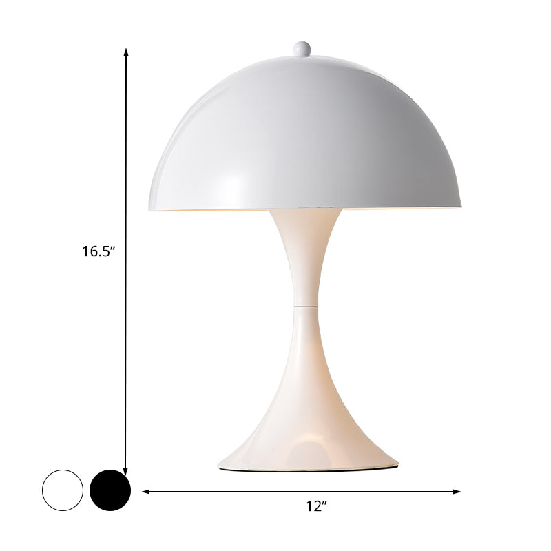 Table de nuit à champignon blanc / noir blanc Light moderne 1 lampe de bureau créative en métal clair pour le salon