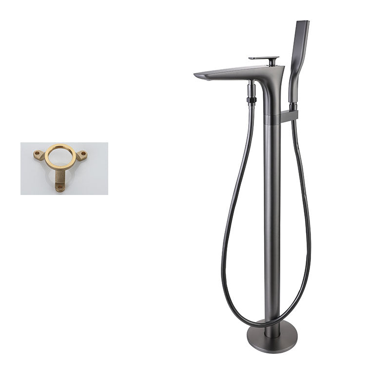 Contemporary Bathroom Faucet Floor Mounted Copper Free Standing Tub Filler Faucet