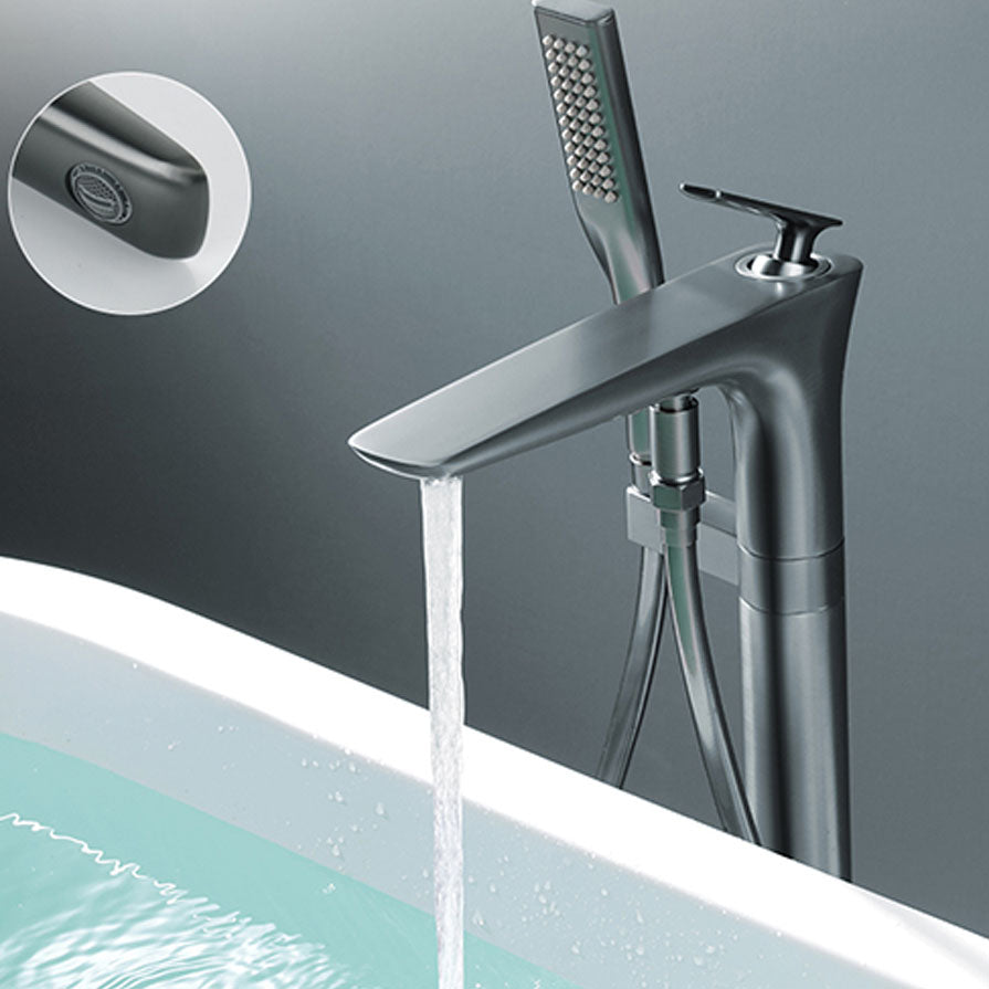 Contemporary Bathroom Faucet Floor Mounted Copper Free Standing Tub Filler Faucet