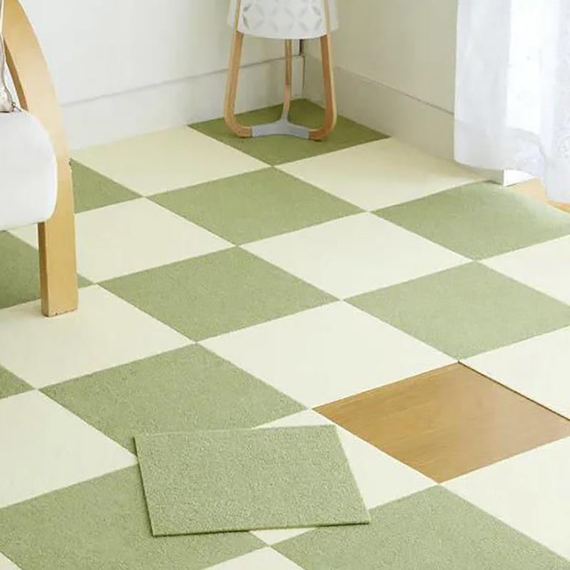 Home Carpet Tiles Color Block Stain Resistant Level Loop Carpet Tiles