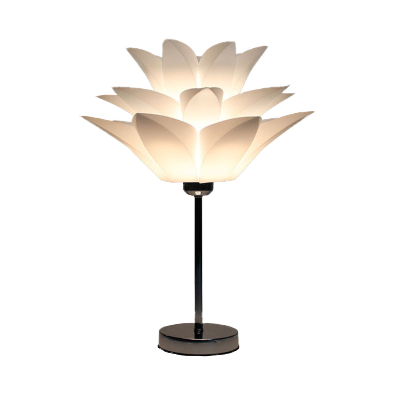 1 comodino leggero luce da letto leggera lampada da tavolo bianca contemporanea con sfumatura acrilica floreale