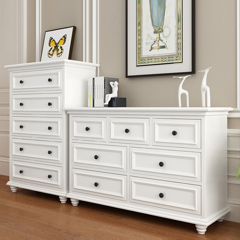 Contemporary Horizontal Double Dresser Birch Wood Storage Dresser for Room