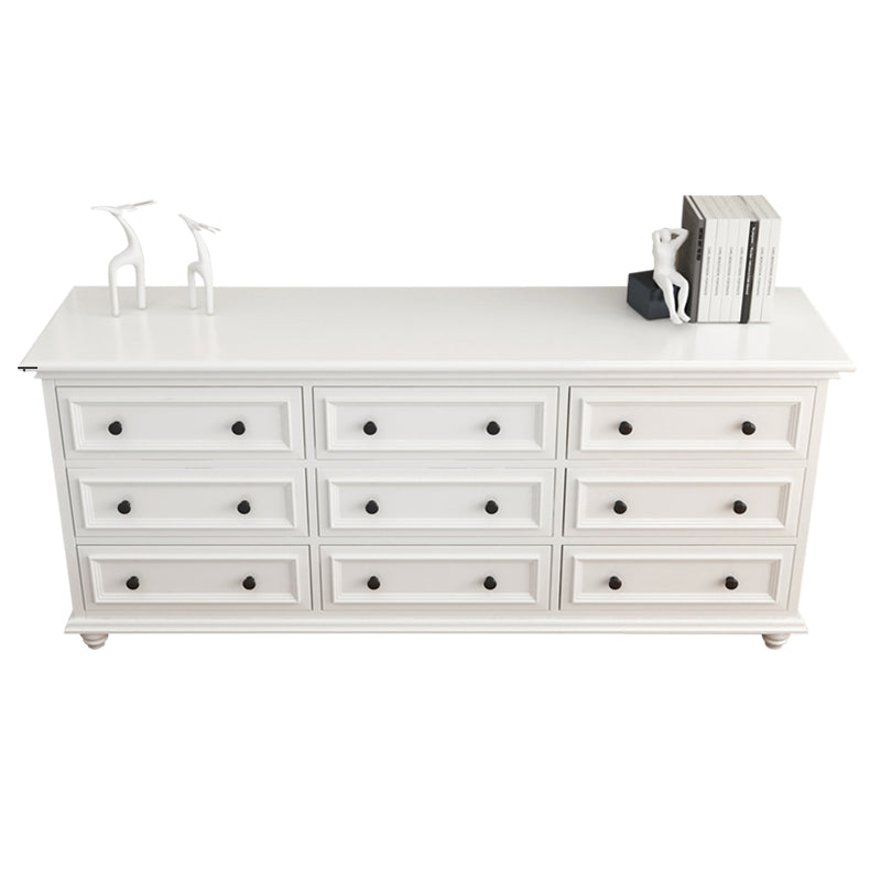 Contemporary Horizontal Double Dresser Birch Wood Storage Dresser for Room