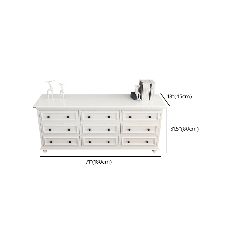 Contemporary Horizontal Double Dresser Birch Wood Storage Dresser for Room