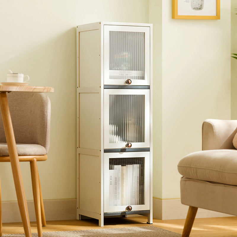 Contemporary White Wood Storage Cabinet Knobs Rectangle Storage Cabinet