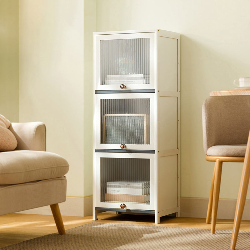 Contemporary White Wood Storage Cabinet Knobs Rectangle Storage Cabinet