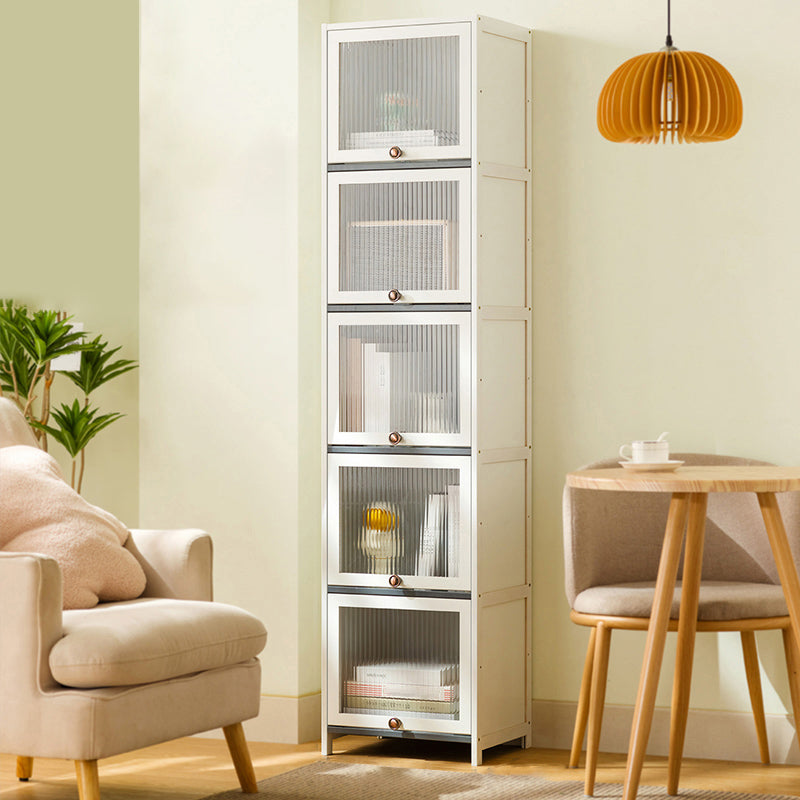 Contemporary White Wood Storage Cabinet Knobs Rectangle Storage Cabinet