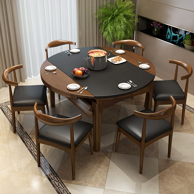 Kitchen Contemporary Dinner Table 4 Legs Extendable Dining Table