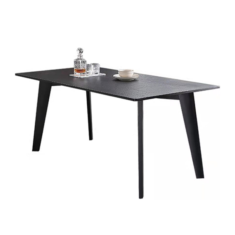 Black Dinette Table with 4 Legs Contemporary Dining Table for Home