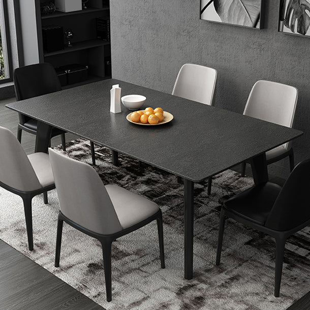 Black Dinette Table with 4 Legs Contemporary Dining Table for Home