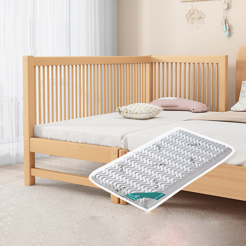 Scandinavian Beech Wood Nursery Bed Natural Nursery Crib with Guardrail