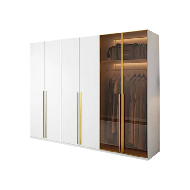 Modern White Wood Frame Wardrobe Armoire Freestanding Wardrobe with Soft Close Drawers