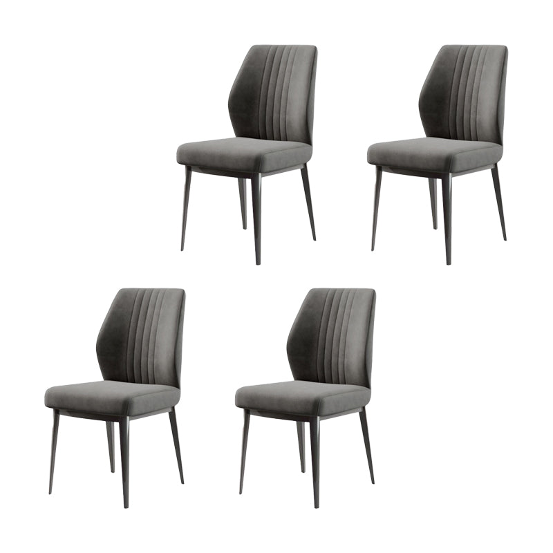 Faux Leather Dining Chairs Nordic Style Parsons Chair for Dining Room
