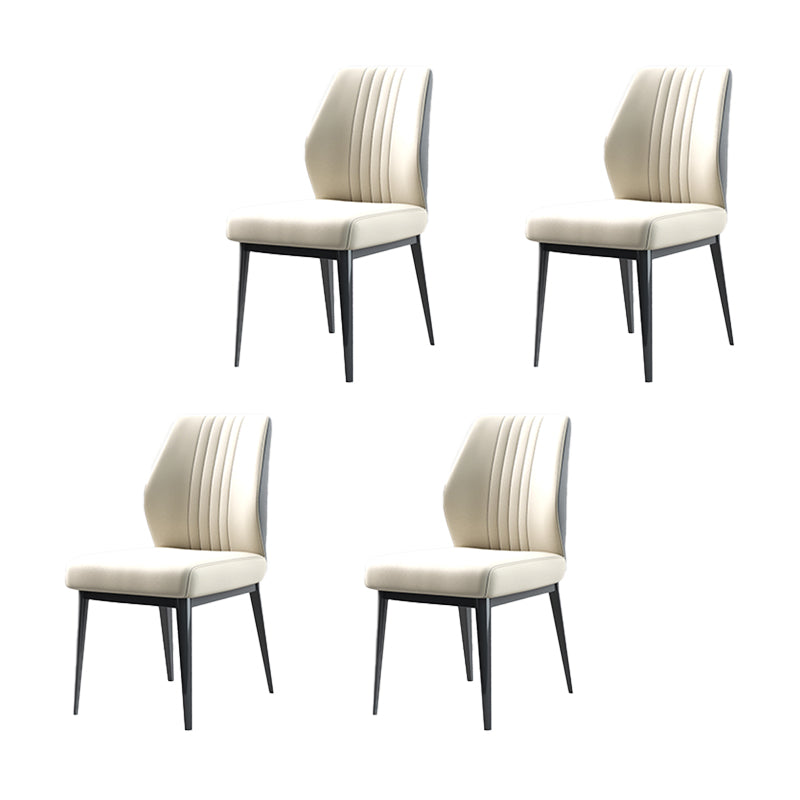 Faux Leather Dining Chairs Nordic Style Parsons Chair for Dining Room
