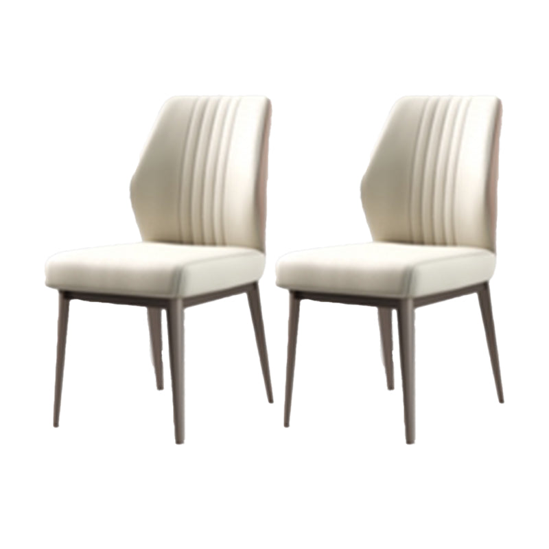 Faux Leather Dining Chairs Nordic Style Parsons Chair for Dining Room