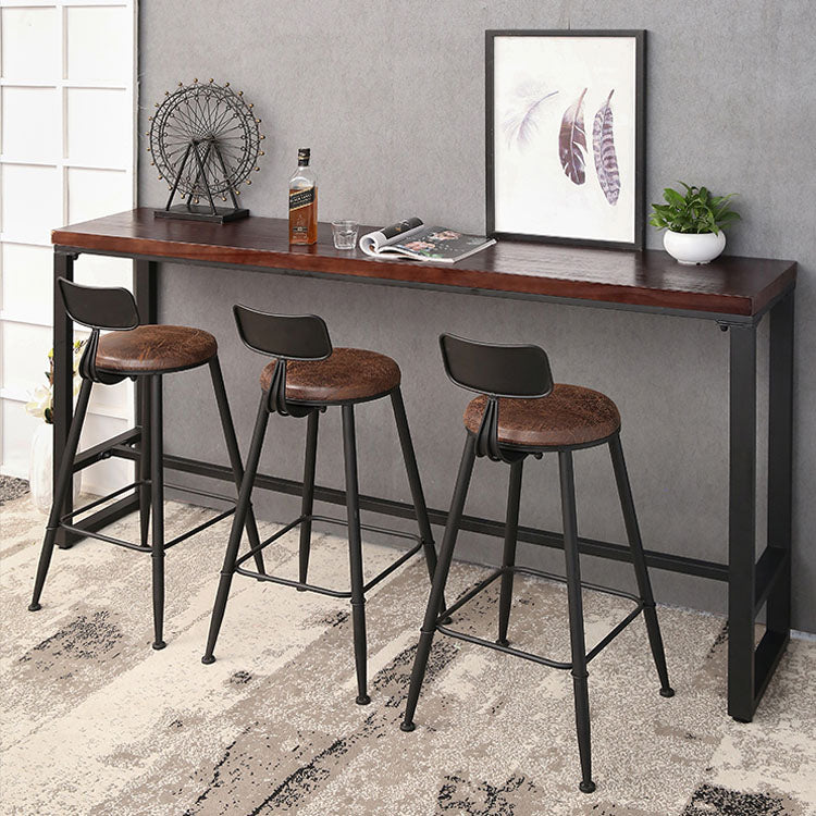 Contemporary Bar Stools Armless Dining Stools with Black Metal Base