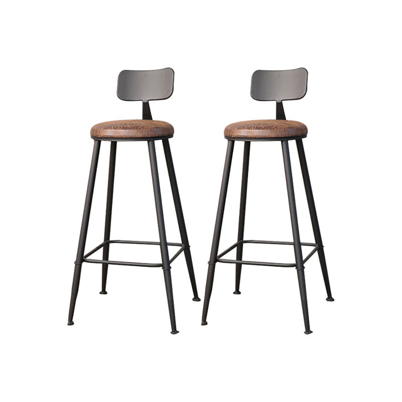 Contemporary Bar Stools Armless Dining Stools with Black Metal Base