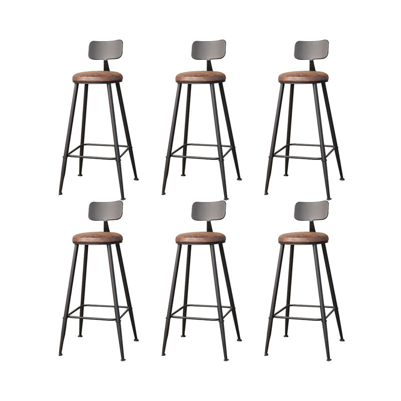 Contemporary Bar Stools Armless Dining Stools with Black Metal Base