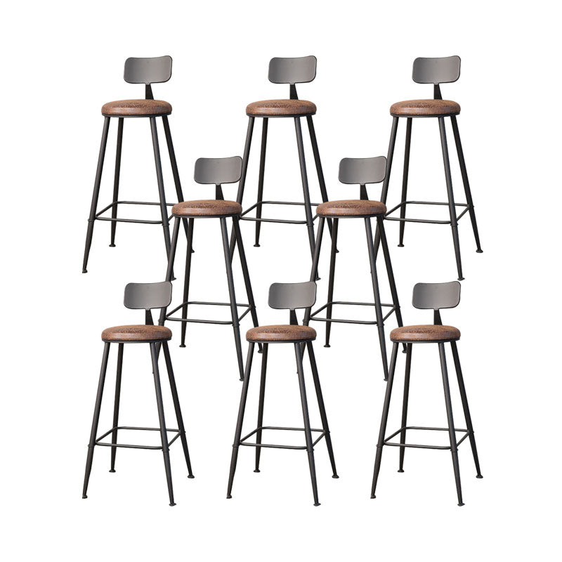 Contemporary Bar Stools Armless Dining Stools with Black Metal Base