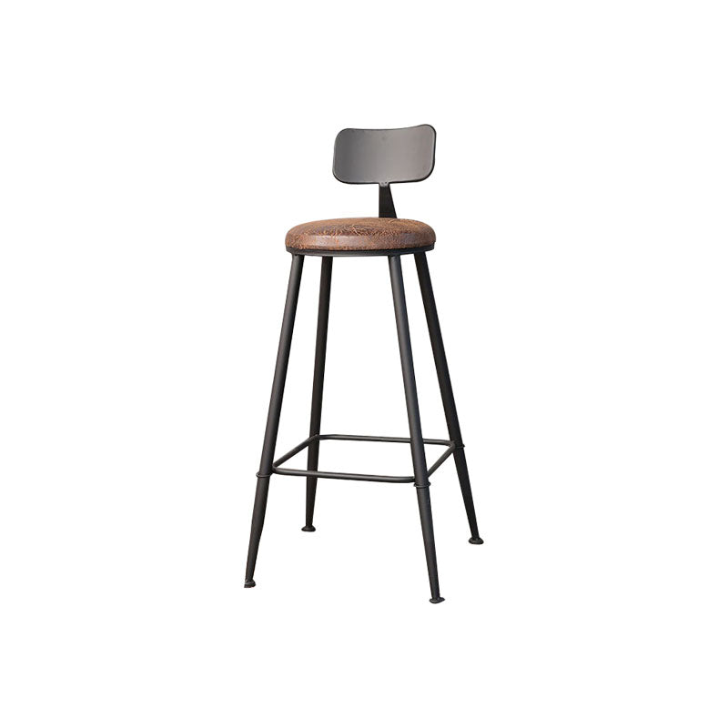 Contemporary Bar Stools Armless Dining Stools with Black Metal Base