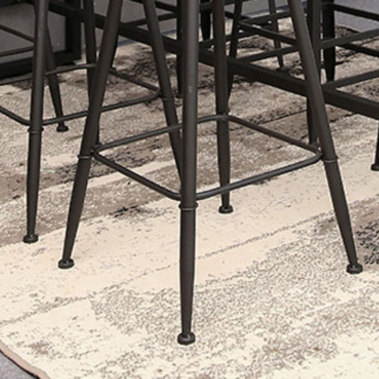 Contemporary Bar Stools Armless Dining Stools with Black Metal Base