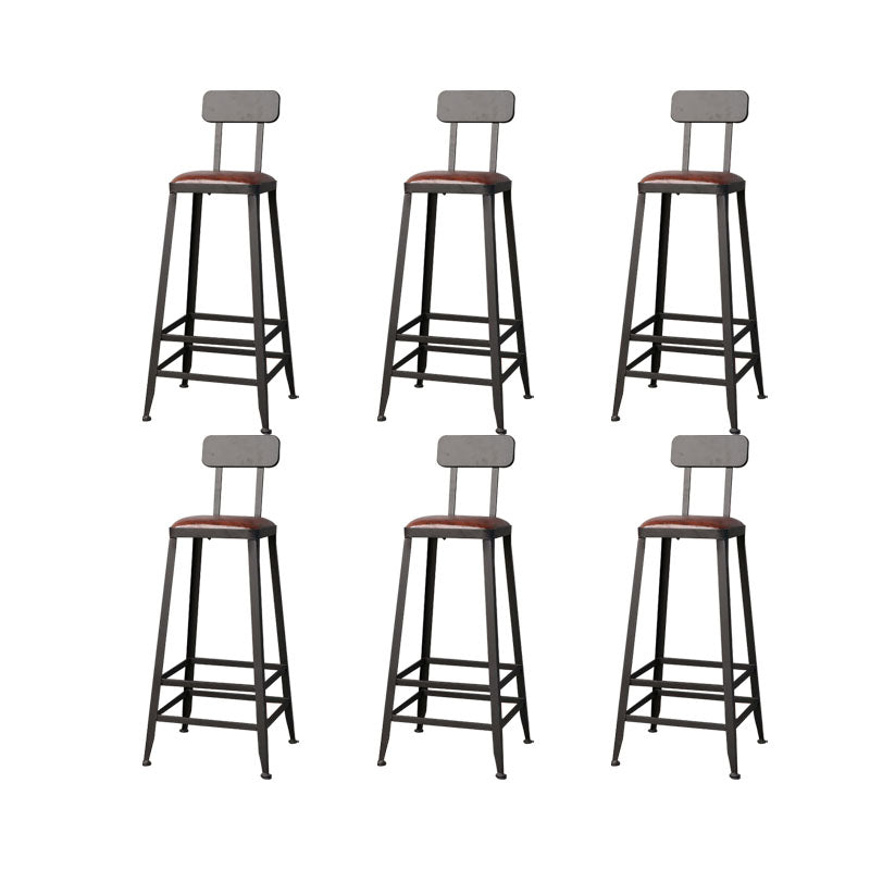 Contemporary Bar Stools Armless Dining Stools with Black Metal Base