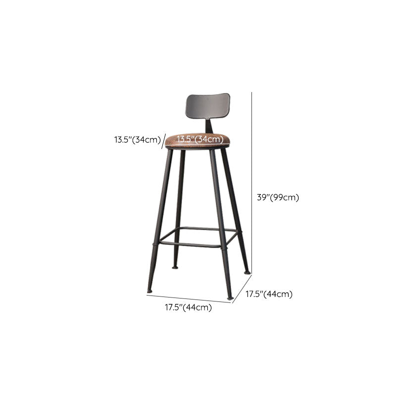 Contemporary Bar Stools Armless Dining Stools with Black Metal Base