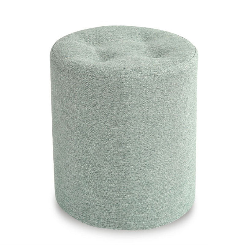 Fabric Cylinder Shape Pouf Pure Color Tufted Contemporary Fade Resistant Pouf