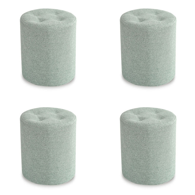 Fabric Cylinder Shape Pouf Pure Color Tufted Contemporary Fade Resistant Pouf