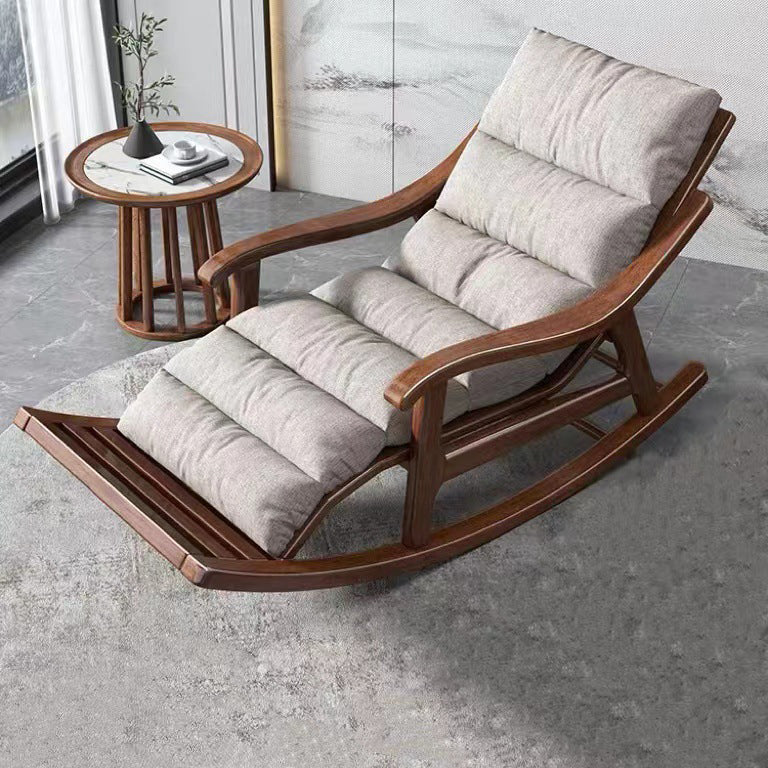 Mid Century Modern Sofa Rocking Chair Indoor Wooden Rocking Chair with Cushion