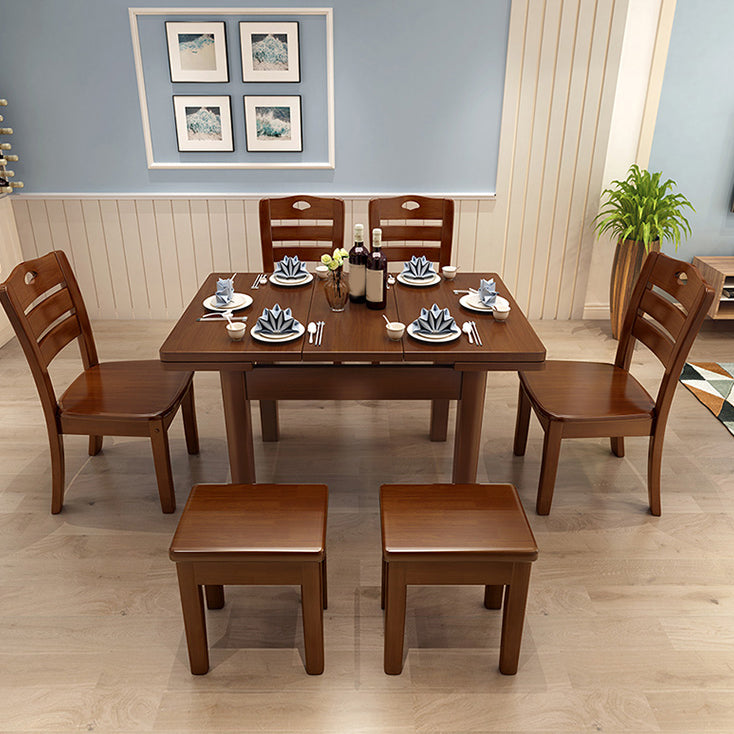 Modern Style Solid Wood Furniture 5/7 Pcs Rectangle Dinette Table with Armless Chair