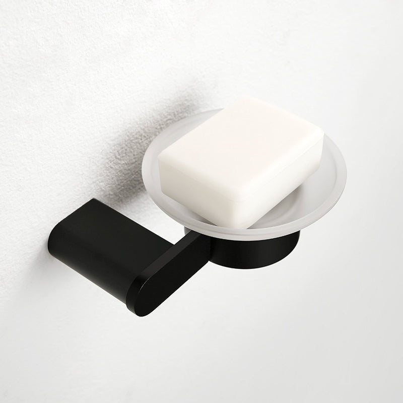 Contemporary Bathroom Accessory As Individual Or As a Set in Black Metal