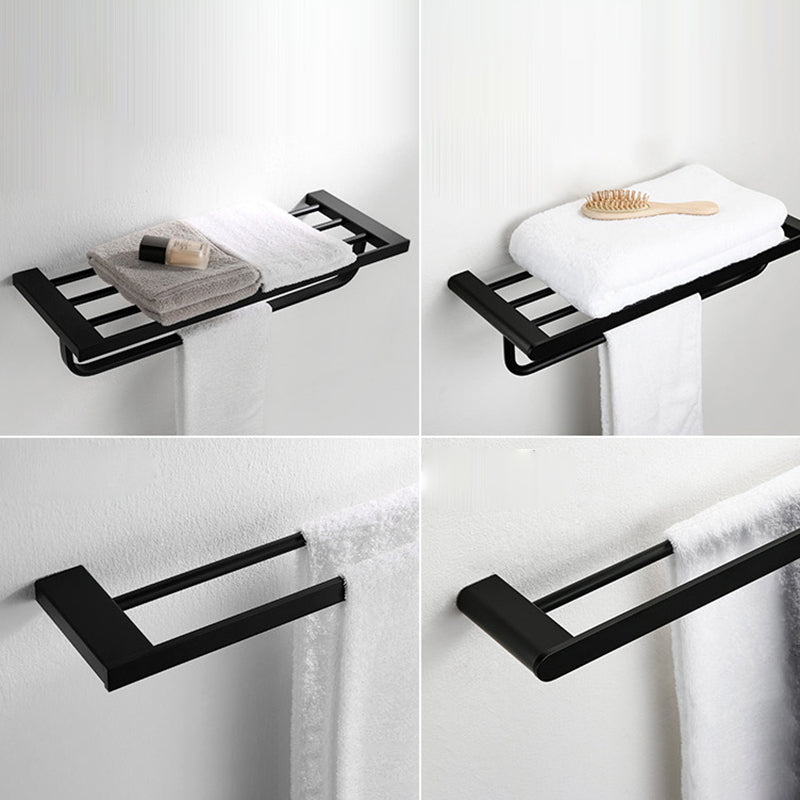 Contemporary Bathroom Accessory As Individual Or As a Set in Black Metal