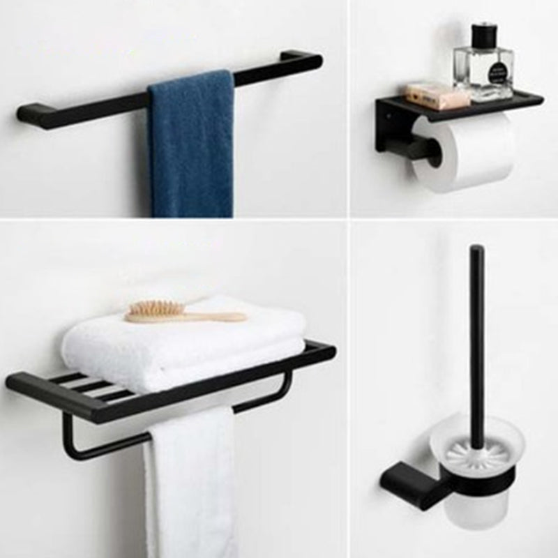 Contemporary Bathroom Accessory As Individual Or As a Set in Black Metal
