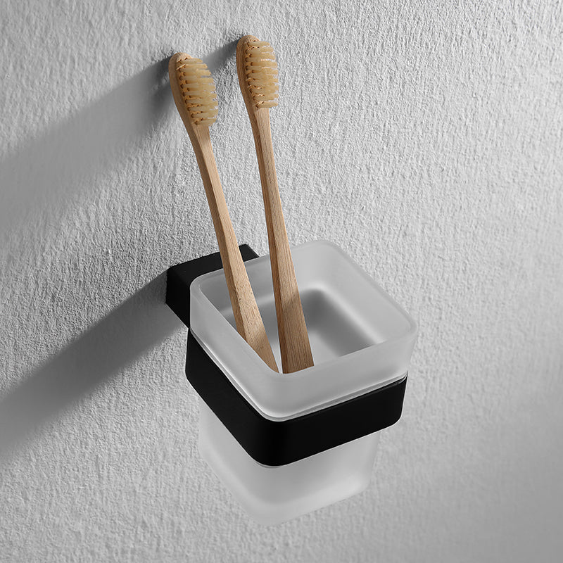 Contemporary Bathroom Accessory As Individual Or As a Set in Balck
