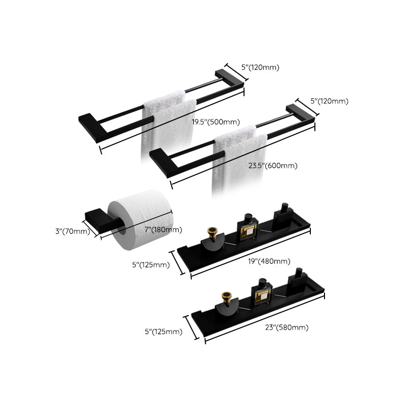 Contemporary Bathroom Accessory As Individual Or As a Set in Balck